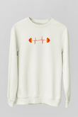 Halter Baskılı Unisex Ekru Sweatshirt