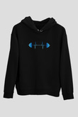 Halter Baskılı Unisex Siyah Hoodie