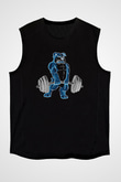Halter Baskılı Unisex Siyah Kolsuz Tişört
