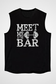 Halter Baskılı Unisex Siyah Kolsuz Tişört