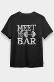 Halter Baskılı Unisex Siyah Tişört - Tshirt