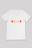 Halter Baskılı Unisex V Yaka Tişört - Tshirt