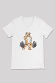 Halter Baskılı Unisex V Yaka Tişört - Tshirt