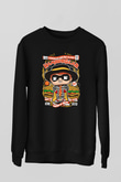 Hamburglar Baskılı Unisex Siyah Sweatshirt