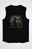HammerFall Baskılı Unisex Siyah Kolsuz Tişört