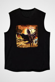 HammerFall Baskılı Unisex Siyah Kolsuz Tişört