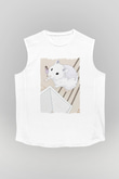 Hamster Beyaz Unisex Kolsuz Tişört