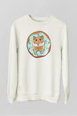 Hamster Beyaz Unisex Sweatshirt