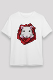 Hamster Beyaz Unisex Tişört T-Shirt - TişörtFabrikası