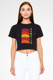 Hamster Siyah  Crop Top Tişört