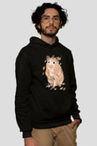 Hamster Siyah Unisex Hoodie