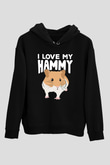 Hamster Siyah Unisex Hoodie