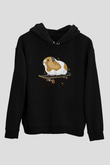 Hamster Siyah Unisex Hoodie