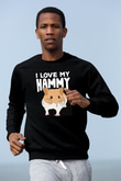 Hamster Siyah Unisex Sweatshirt