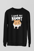 Hamster Siyah Unisex Sweatshirt
