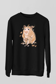 Hamster Siyah Unisex Sweatshirt