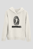 Handball Baskılı Unisex Ekru Hoodie