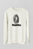 Handball Baskılı Unisex Ekru Sweatshirt