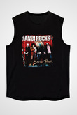 Hanoi Rocks Baskılı Unisex Siyah Kolsuz Tişört