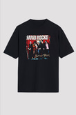 Hanoi Rocks Baskılı Unisex Siyah Oversize Tişört