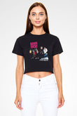 Hanoi Rocks Siyah Crop Top Tişört