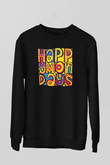Happy Mondays Baskılı Unisex Siyah Sweatshirt