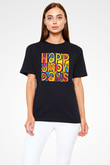 Happy Mondays Baskılı Unisex Siyah Tişört - Tshirt