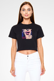 Hardcore Superstar Baskılı Unisex Siyah Crop Top Tişört