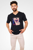 Hardcore Superstar Baskılı Unisex Siyah V Yaka Tişört