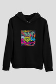 Hardwell Baskılı Unisex Siyah Hoodie