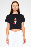 Hardwell Siyah  Crop Top Tişört