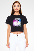 Hardwell Siyah Crop Top Tişört