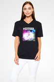 Hardwell Siyah Unisex V Yaka Tişört T-Shirt