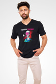 Hardwell Siyah Unisex V Yaka Tişört T-Shirt