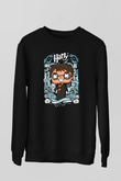 Harry Baskılı Unisex Siyah Sweatshirt