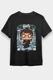 Harry Baskılı Unisex Siyah Tişört