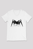 Havok Baskılı Beyaz Unisex V Yaka Tişört - Tshirt