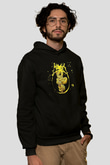 Havok Baskılı Unisex Siyah Kapüşonlu Sweatshirt