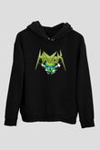Havok Baskılı Unisex Siyah Kapüşonlu Sweatshirt