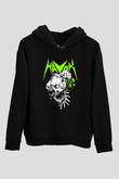 Havok Baskılı Unisex Siyah Kapüşonlu Sweatshirt