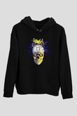 Havok Baskılı Unisex Siyah Kapüşonlu Sweatshirt