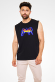 Havok Baskılı Unisex Siyah Kolsuz Tişört - Tshirt