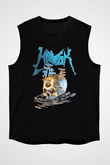 Havok Baskılı Unisex Siyah Kolsuz Tişört - Tshirt