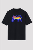 Havok Baskılı Unisex Siyah Oversize Tişört - Tshirt