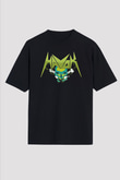 Havok Baskılı Unisex Siyah Oversize Tişört - Tshirt
