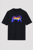Havok Baskılı Unisex Siyah Oversize Tişört - Tshirt