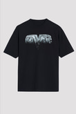Havok Baskılı Unisex Siyah Oversize Tişört - Tshirt