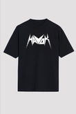 Havok Baskılı Unisex Siyah Oversize Tişört - Tshirt