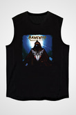 Hawkwind Baskılı Unisex Siyah Kolsuz Tişört