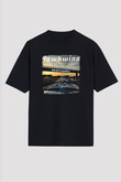 Hawkwind Baskılı Unisex Siyah Oversize Tişört